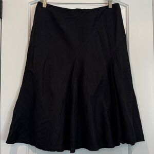Larry Levine Black Linen Blend A-line Skirt Size 10